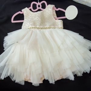 Dress blush with gold swirl details